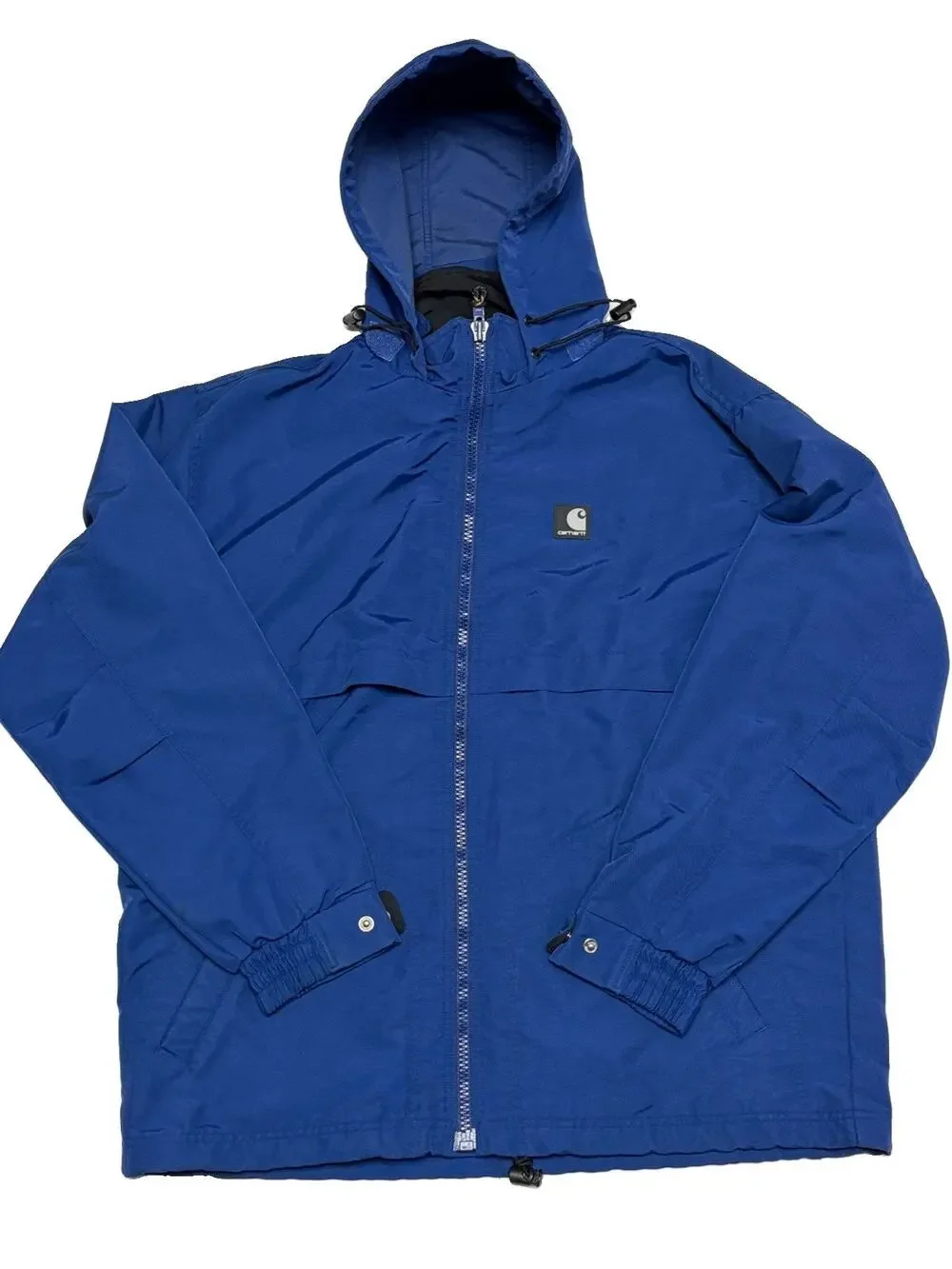 CARHARTT USA HOODED ROYAL BLUE WORK JACKET FULL ZIP MENS SIZE MEDIUM